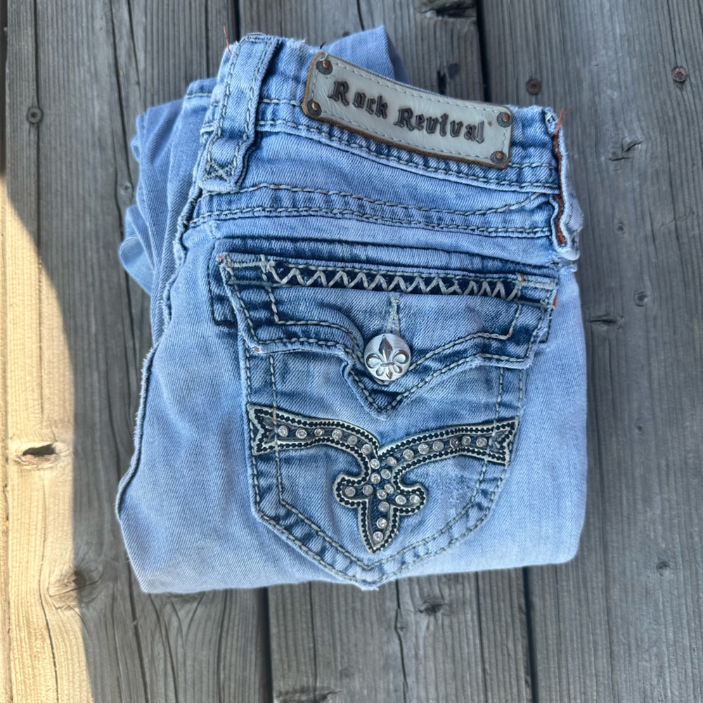 Distressed Rock revival boot cut